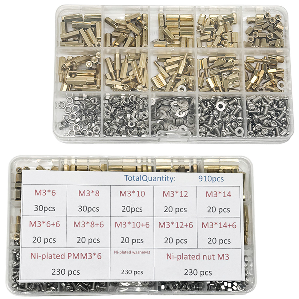 910PCS M3 Brass Standoff Space - Pcb Holder Clamp 评论和价格