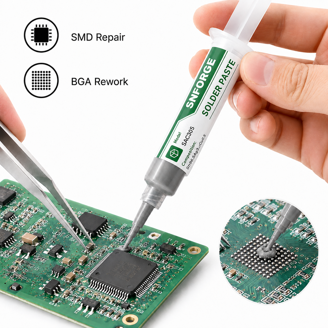 SAC305 Solder Paste Welding Ti - Electronics Repair Youtube 评论和价格